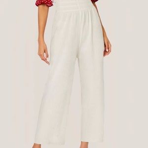 White flowy pants